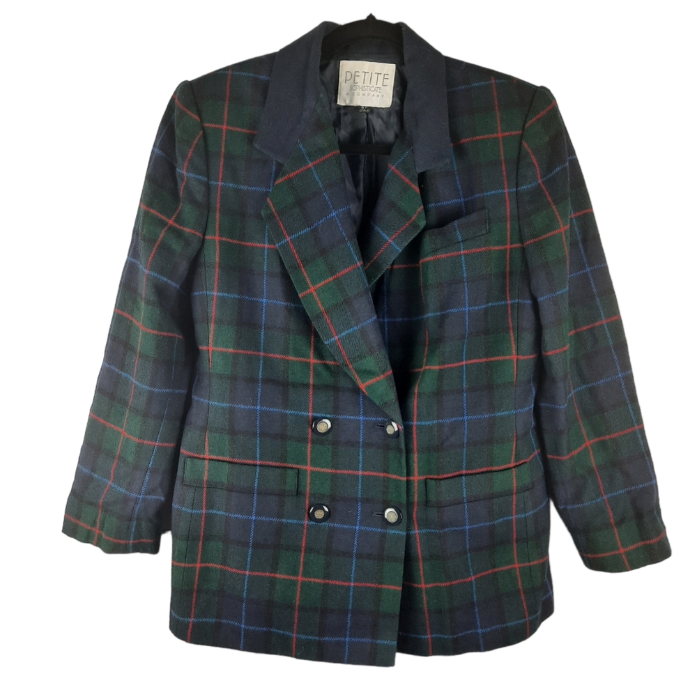 Vintage Sophisticate & Company Plaid Wool Blazer Jacket - Picture 5 of 14